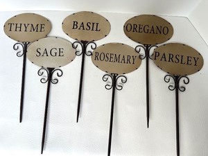 lot 53 image: Set of 6 Metal Herb Garden Markers