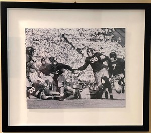 lot 71 image: Framed Vintage Black and White Football Photograph