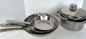 lot 140 image: Saveur International Stainless Steel Cookware Set with Fry Pans and Pots - See all photos