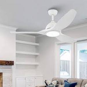 lot 9 image: matrix decor 52 in. Indoor Integrated LED Modern Matte White Propeller Ceiling Fan with Light and 6-Speed Remote Control  Customer Returns See Pictures