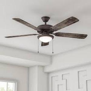 lot 50 image: Hampton Bay Trice 56 in. LED Espresso Bronze Ceiling Fan  Customer Returns See Pictures
