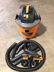 lot 5 image: RIDGID 12 Gal. 5.0 Peak HP NXT Shop Vacuum HD1200 Wet Dry Vac with General Debris Filter, Locking Hose and Attachments Used Good Customer Returns See Pictures