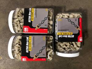 lot 17 image: Lot of Gardner Bender Hex-Lok ULTRA 22-8 AWG Wire Connector, Tan (400-Pack) Customer Returns See Pictures