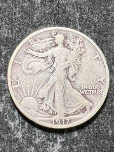 lot 21 image: 1917 US WALKING LIBERTY HALF DOLLAR