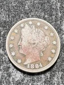 lot 33 image: 1884 US V NICKEL