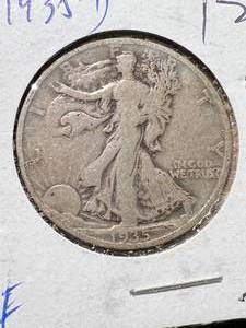 lot 41 image: 1935-D US WALKING LIBERTY HALF DOLLAR