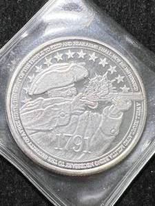 lot 53 image: 1 TROY OZ .999 FINE SILVER BILL OF RIGHTS ROUND