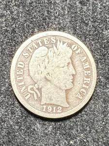 lot 61 image: 1912 US BARBER DIME