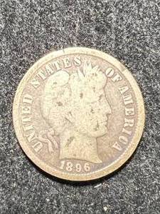 lot 71 image: 1896 US BARBER DIME