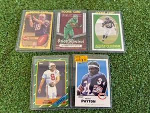 lot 162 image: Football Cards - Walter Payton, Steve Young, Payton Manning