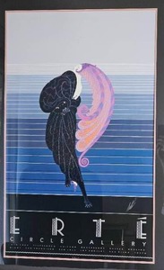 lot 4 image: Beauty & the Beast Lithograph Circle Gallery Sign by French Art Deco Artist Ert