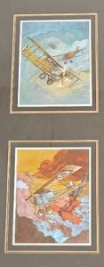 lot 93 image: Dog Fight Dufex Foil Art Bi-Plane Prints