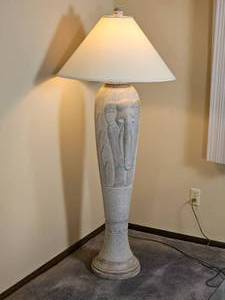 lot 30 image: Ceramic Elephant Relief Postmodern Floor Lamp