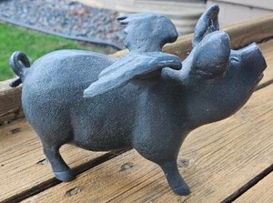 lot 45 image: Charming Spelter Flying Pig