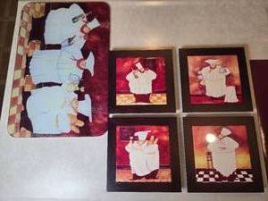 lot 75 image: Fantastic Fine Art Kitchen Tile Prints - Jennifer Garant - Fat Chef - (4)