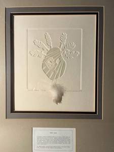 lot 25 image: Spirit Mask Mixed Media Embossed Eskimo Inspired Print