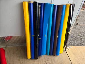 Partial Rolls of Colored 48" Vinyl including Oracal and Uline Brands