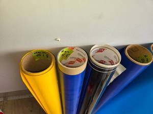 Partial Rolls of Colored 48" Vinyl including Oracal and Uline Brands