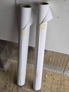 lot 23 image: 36 12 Partial Rolls of White Vinyl Banner Material