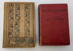 lot 100 image: Antique Early 1900s The Last Of The Mohicans 1901 Cooper Edited By Agnes Spofford Cook & The Raire.  A Tale By J. Fenimore Cooper Hardcover Books