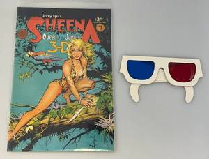 lot 203 image: Sheena 3D #1 Queen Of The Jungle Dave Stevens Cover Blackthorne Comics With 3D Glasses (Bagged & Carded)