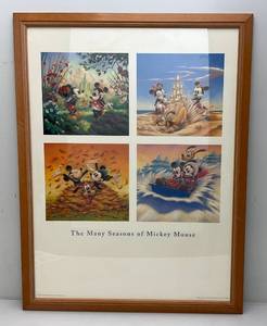 lot 244 image: Framed Behind Acrylic 26 14 x 34 14 Many Seasons Of Mickey Mouse Print