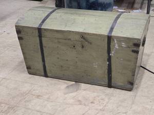 lot 224 image: Wooden Military Storage Box 20 x 39 x 20 12