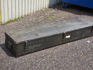 lot 223 image: Wooden Military Storage Box 16 x 71 x 10