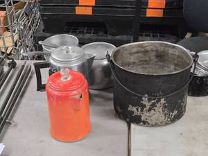 lot 234 image: Lot of (10) Cookwares - Pots, Pans, Coffe Pots (assorted)