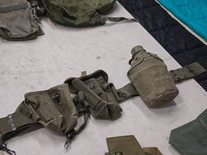 lot 270 image: Military Belt with Belt, Canteen and 2-pouches