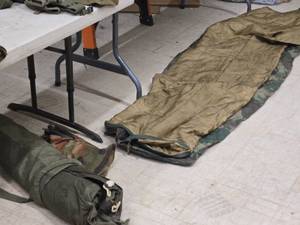 lot 297 image: Sleeping Bag  Camp Tent with Poles