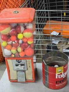 lot 370 image: Vintage Bulk Candy Dispenser with Fishing Bobbers