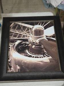 lot 387 image: Wall Art - Prop Airplane , Framed