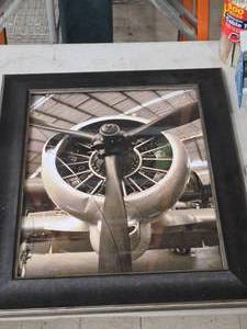 lot 388 image: Wall Art - Prop Airplane , Framed