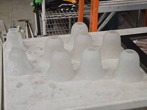 lot 389 image: Lot of (9) Tulip Glass Lamp Shades