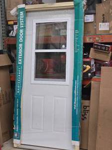 lot 313 image: House Exterior Door with Frame  Left Hand Swing 36 x 80