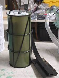lot 395 image: OCL 18 Decorative Hanging Fluorescent Luminaire with Hanging Wall Mounts