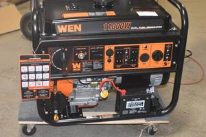 WEN DF1100T 11,000-Watt 120V/240V Dual Fuel Portable Generator with Wheel Kit and Electric Start
