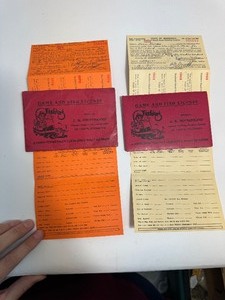 lot 17 image: Vintage Fishing Licenses