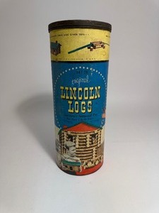 lot 72 image: Vintage Lincoln Logs Container