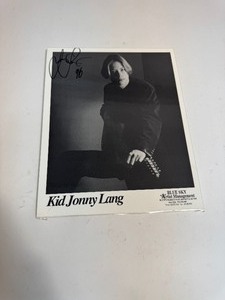 lot 79 image: Rare KID JONNY LANG Signed Photo Early 90s Blue Sky Artist Managment Promo B&W Photo