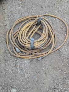 lot 53 image: 2 Large Heavy Duty Air Compressor Hoses - Yellow