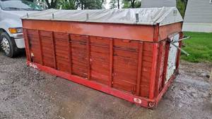 lot 55 image: Omaha Standard Grain Bin  Side Dump Box with Tarp - Delivery Option Available