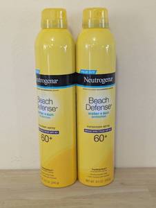 lot 23 image: 2 Pack Neutrogena Beach Defense Body Sunscreen Spray, SPF 30, 8.5 oz - 17 Oz Total
