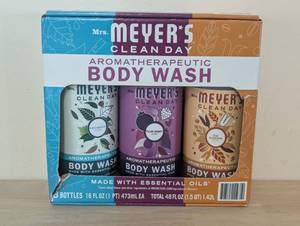 MRS. MEYER'S CLEAN DAY Moisturizing Body Wash for Women and Men, Biodegradable Shower Gel Formula Made with Essential Oils, Variety Pack, 16 oz Bottle, Pack of 3