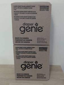 lot 32 image: Diaper Genie Diaper Pail Round Refills, Clean Laundry, Holds up to 2560 Newborn Diapers, 8 Pack