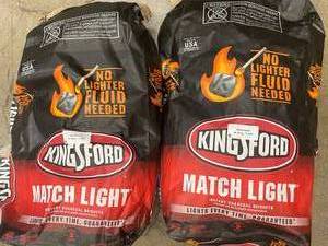 lot 6 image: Two Bags Kingsford Match Light Charcoal Briquets, 12 lb Each