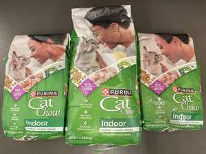 lot 28 image: Purina Cat Chow Indoor Cat Food Lot  3 Bags, 6.3 lb & 3.15 lb