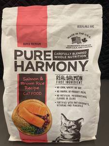 lot 38 image: Pure Harmony Salmon & Brown Rice Cat Food, 48 oz (3 lb) Bag
