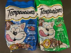 lot 46 image: Temptations Cat Food Lot  Tuna, Chicken, Seafood Medley (2 Bags, 3.15kg Each)